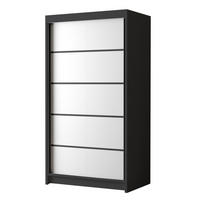 SCHWEBETÜRENSCHRANK Letto IV - 100 cm - Schwarz/Weiß, Holzwerkstoff/Metall (100/200/58cm) - Sofnet