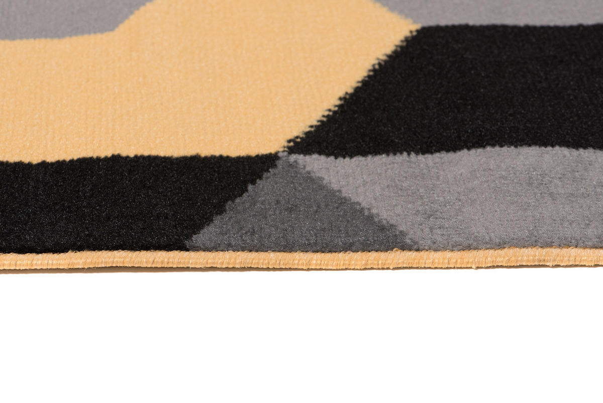 TEPPICH MAYA Gelb Geometrisch Gitter Figuren 200/250 cm - Gelb, Textil (200/250cm) - Tapiso