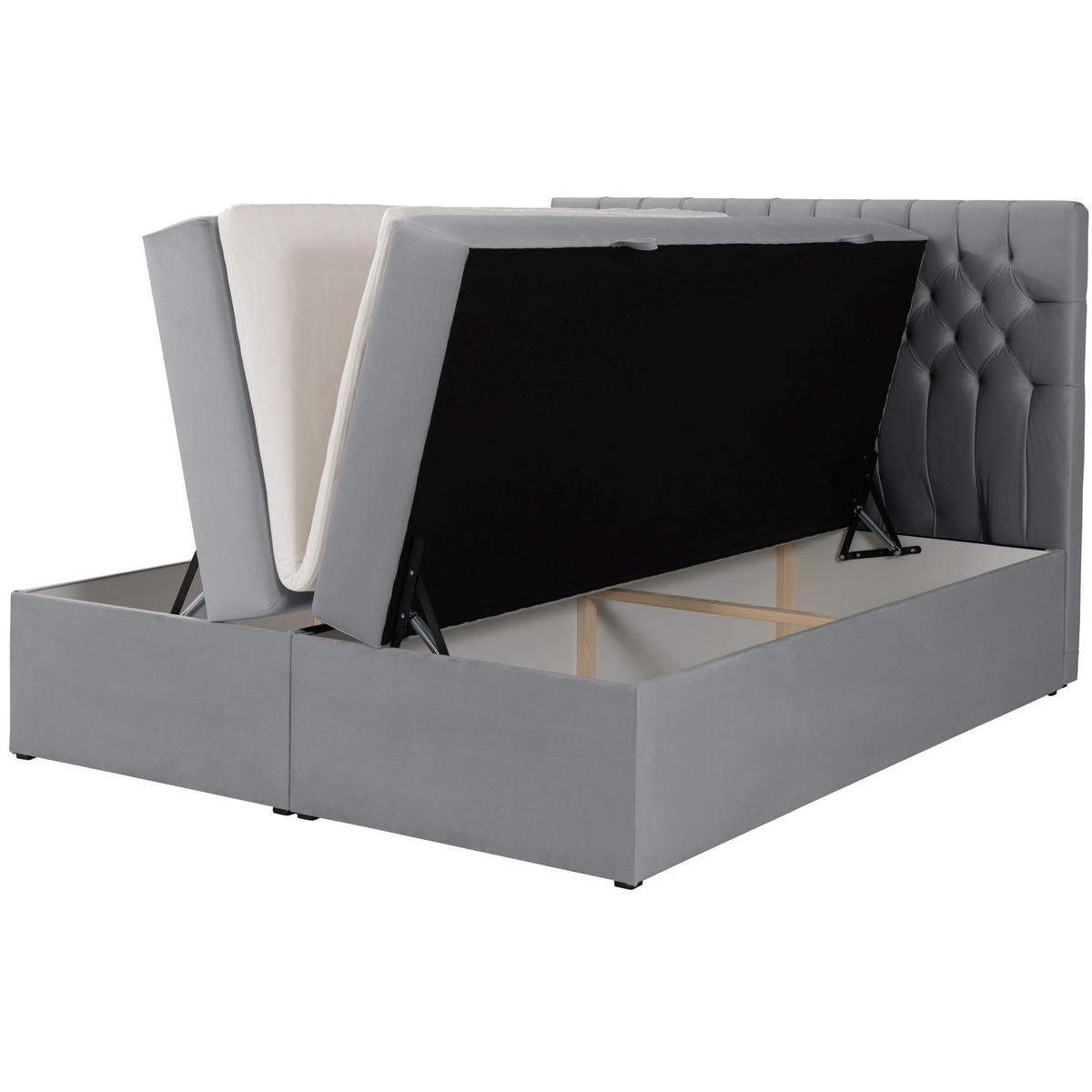 BOXBETT Daissy Grau Samt 140x200 cm - Grau, Textil (140/200cm) - Selsey