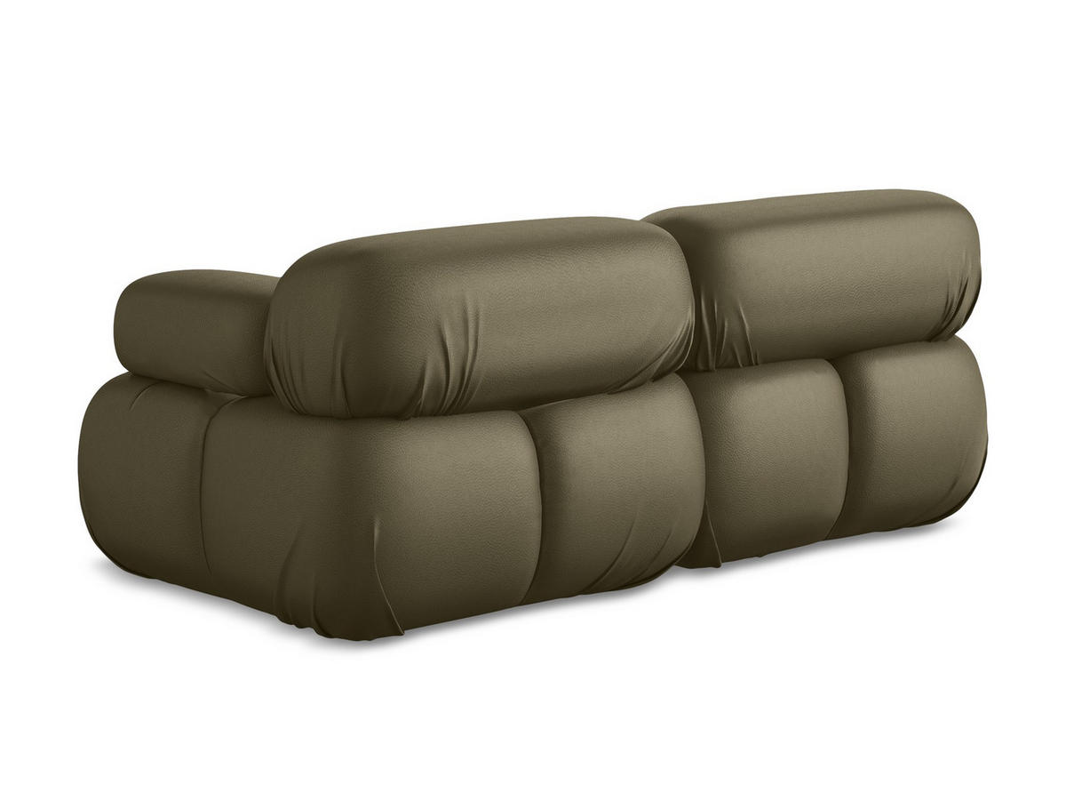 2-SITZER-SOFA Kunstleder Grün - Schwarz/Olivgrün, Leder/Kunststoff (190/70/96cm) - Makamii