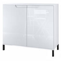 KOMMODE Sylt Weiß Hochglanz - Weiß Hochglanz, Holzwerkstoff (92.5/83.5/35cm) - Vladon