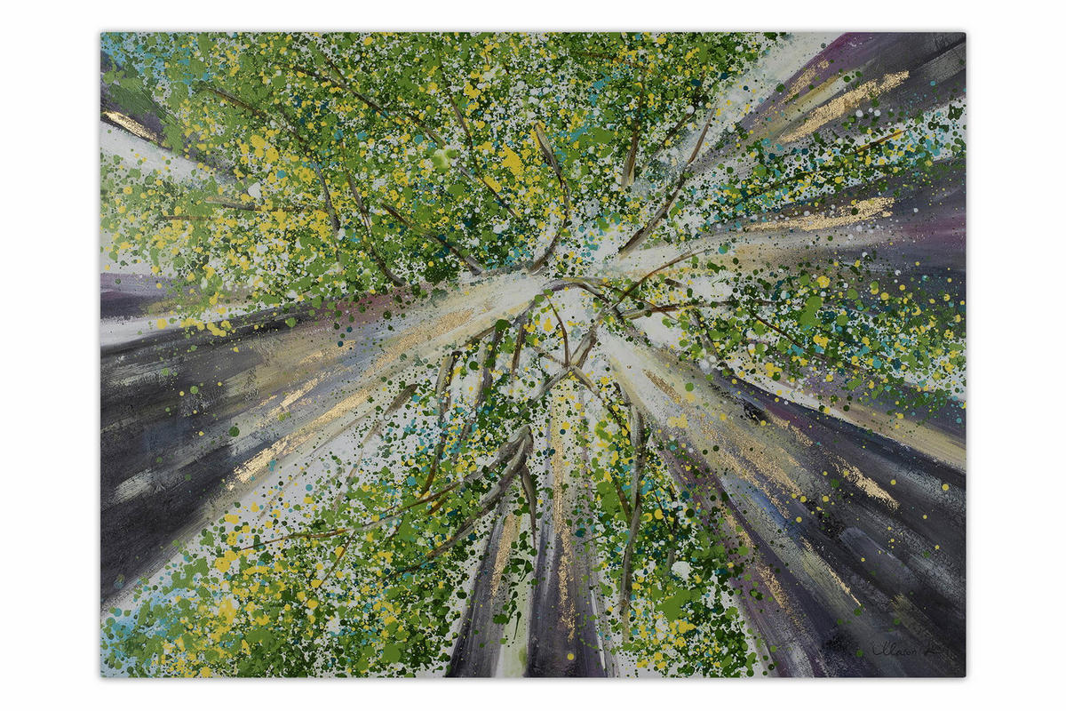 ACRYLBILD HANDGEMALT 100/75 cm - Braun/Grün, Holz/Textil (2/75cm) - KUNSTLOFT