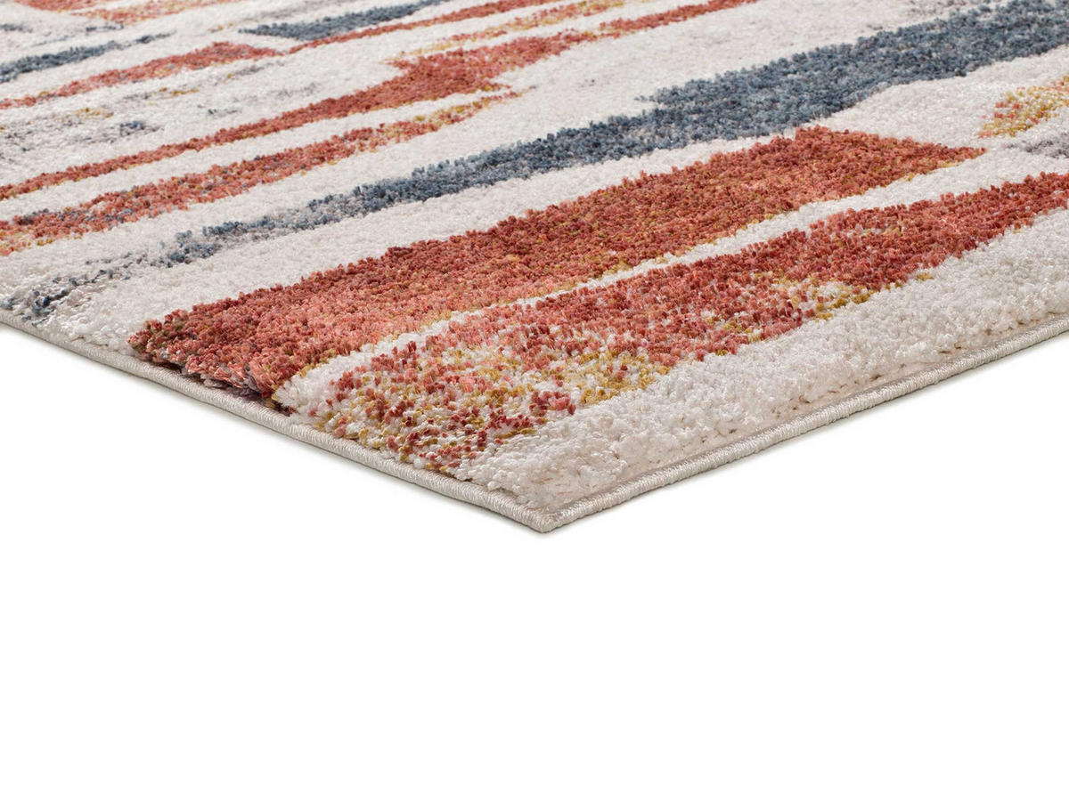 WEBTEPPICH Rostfarbe und Blau Picasso 140/200 cm - Blau/Rostfarben, Naturmaterialien/Textil (140/200cm) - Atticgo