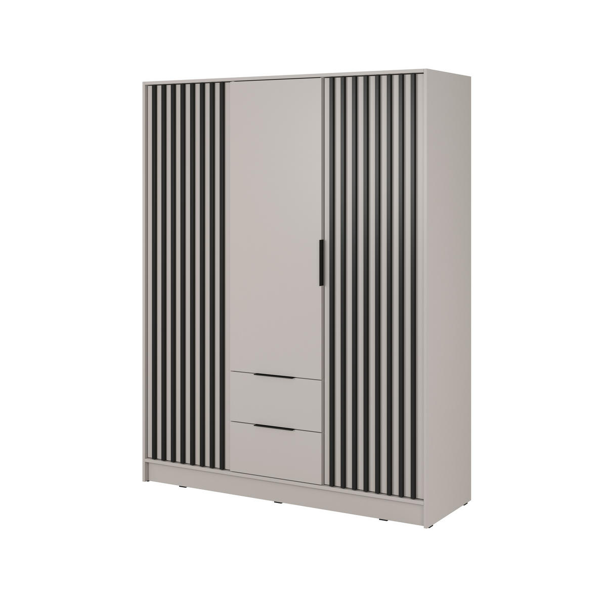 DREHTÜRENSCHRANK - John 3D ohne Spiegiel - Kaschmir - Kaschmir, Holzwerkstoff/Metall (155/200/51cm) - Möblo