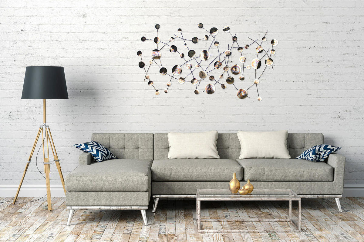 WANDDEKO Schwarz 132/73 cm - Schwarz/Braun, Metall (132/73/5cm) - KUNSTLOFT