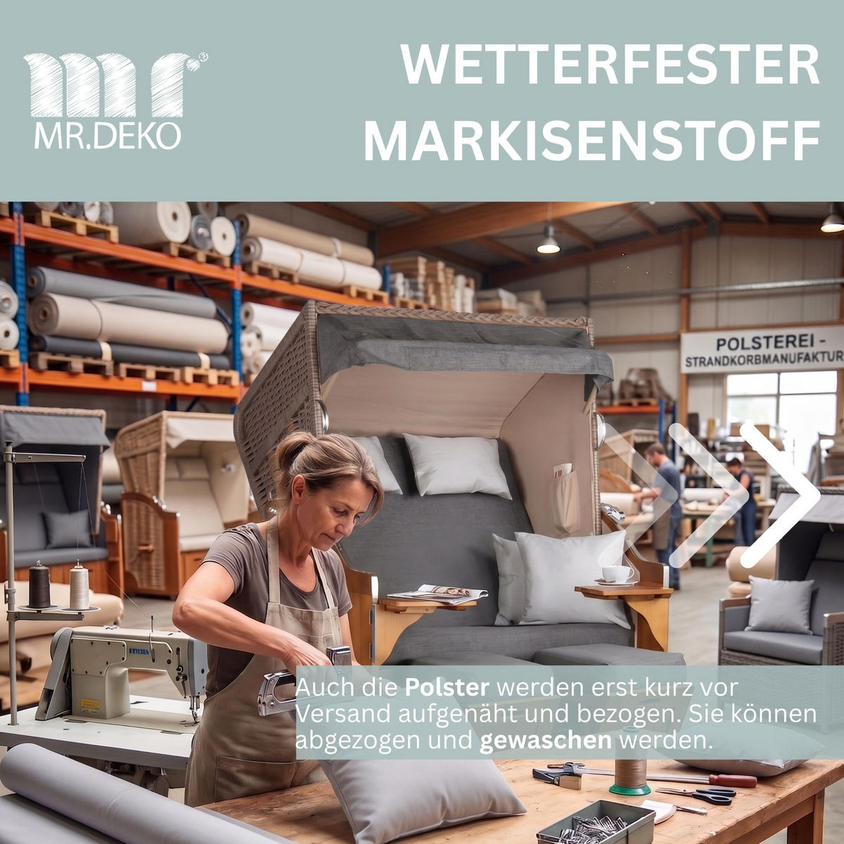 STRANDKORB Schleswig Pinie 2-Sitzer - Braun/Grau, Metall (120/160/80cm) - Mr. Deko