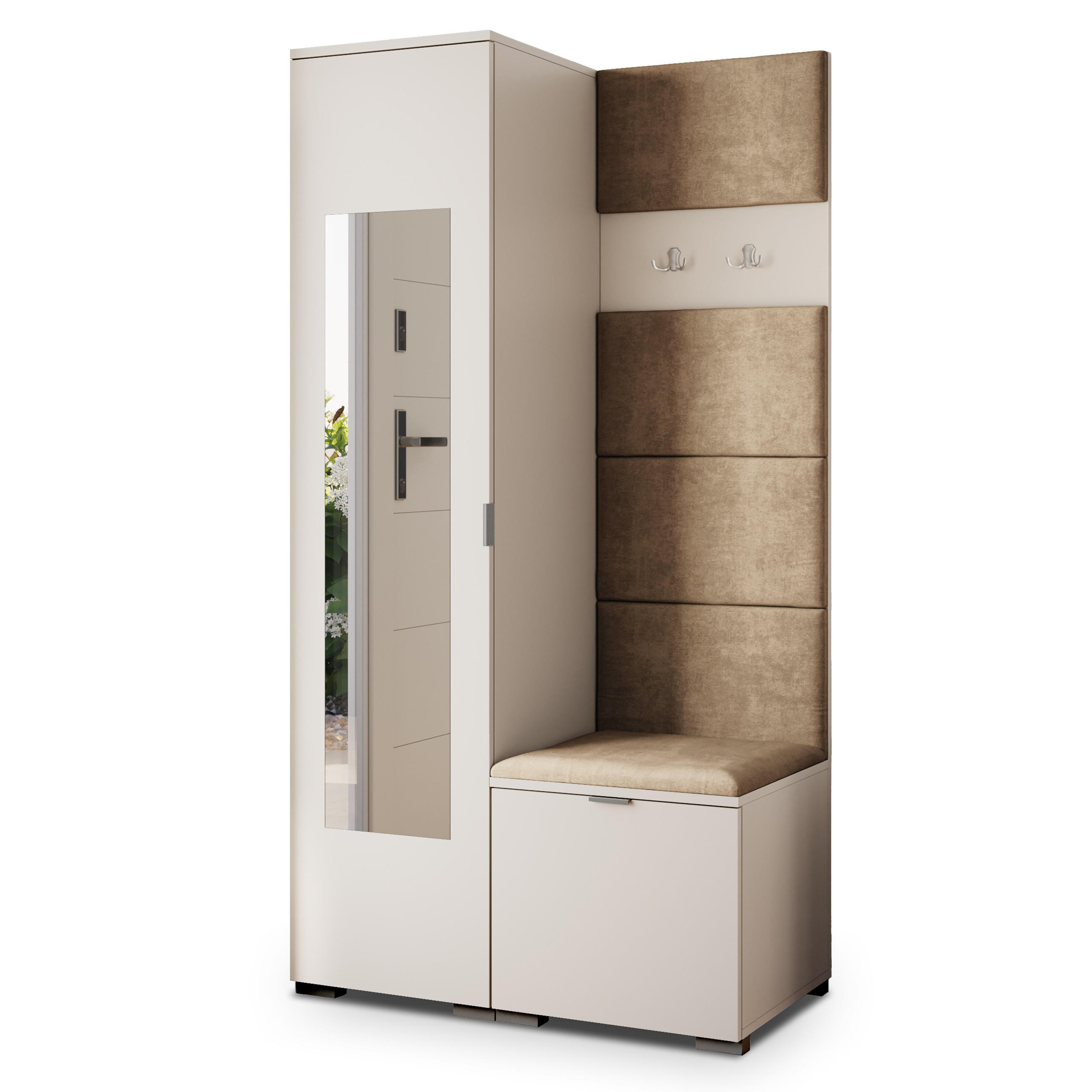 MASSENO GARDEROBENSCHRANK Kaschmir, Beige 95cm × 51cm × 181cm