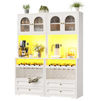 BUFFET DE-38477 2er-Set 70/40/180 cm mit LED-Beleuchtung Weiß - Weiß, Holzwerkstoff (70/180/40cm) - ComfortXL