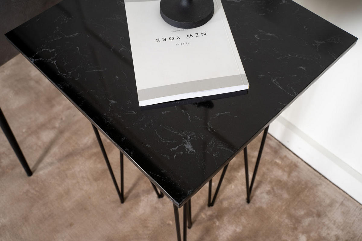 COUCHTISCH 40x40 cm - Schwarz, Holzwerkstoff (40/40/65cm) - ebuy24