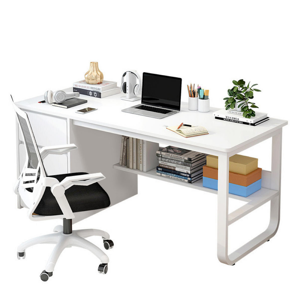 SCHREIBTISCH weiß 100/50/73,5 cm - Weiß, Textil (100/50/73.5cm) - MUVU