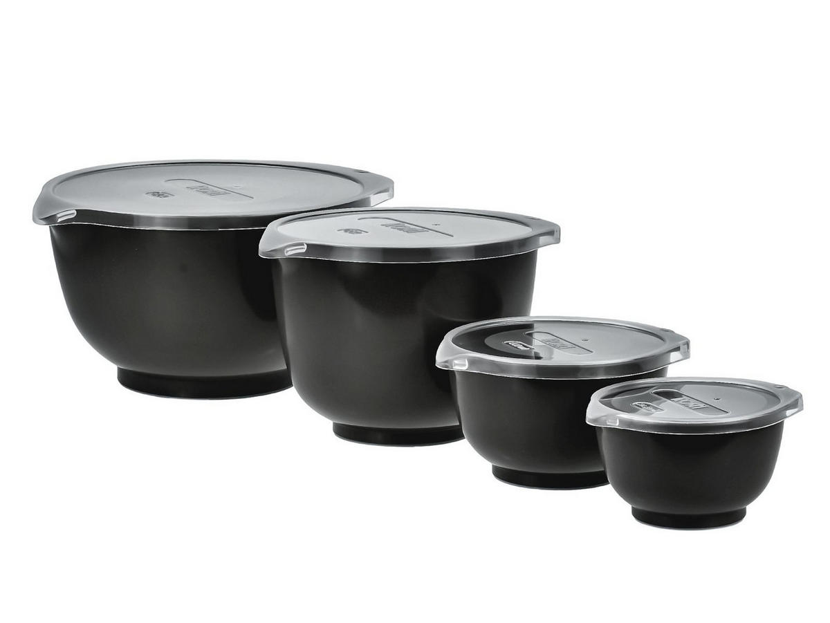 RÜHRSCHÜSSEL-SET Margrethe New schwarz (4tlg) - Schwarz, Kunststoff (21/15cm) - Rosti