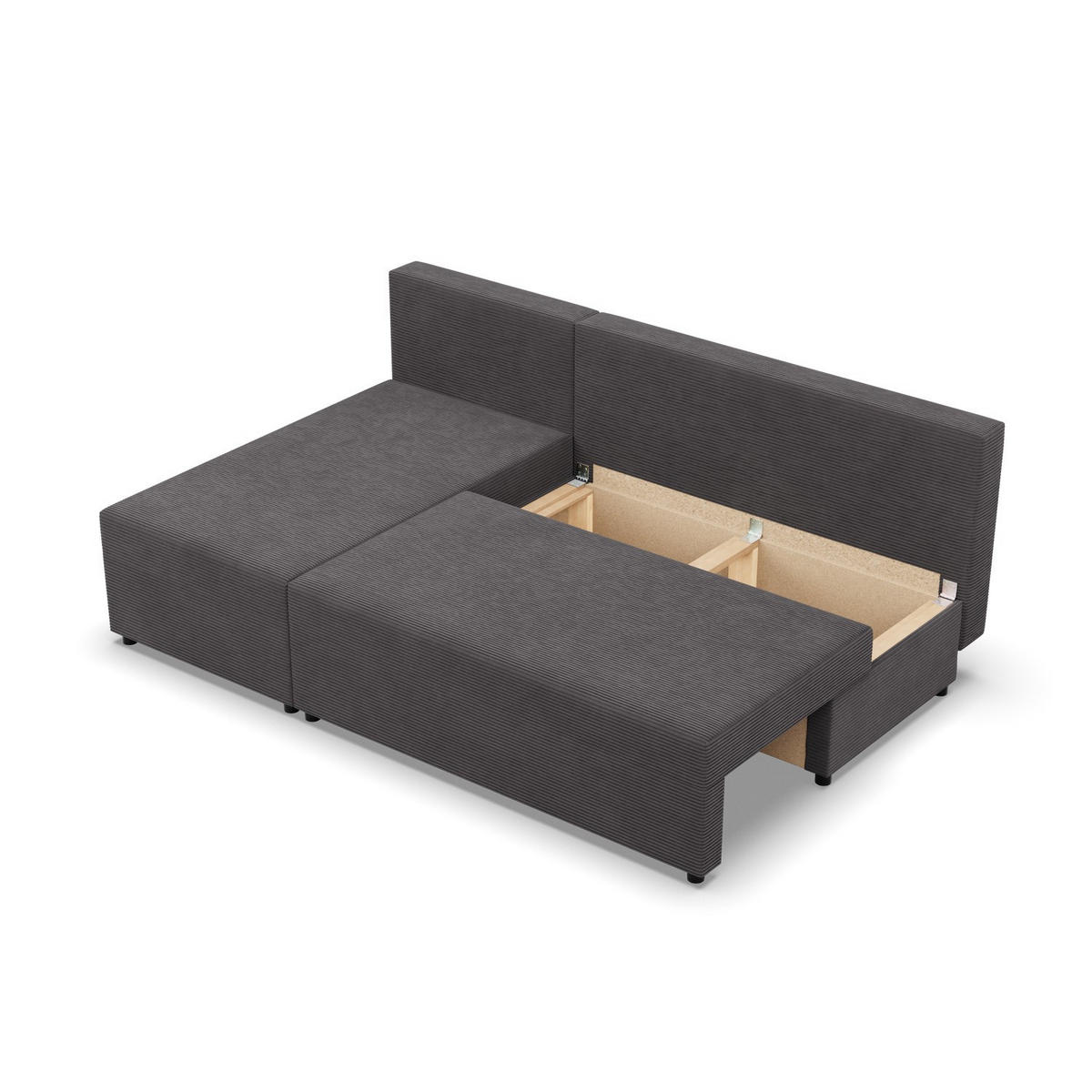 ECKSOFA MIT SCHLAFFUNKTION FERMO BONELL Dunkelgrau - Dunkelgrau, Textil (137/201cm) - Mebligo