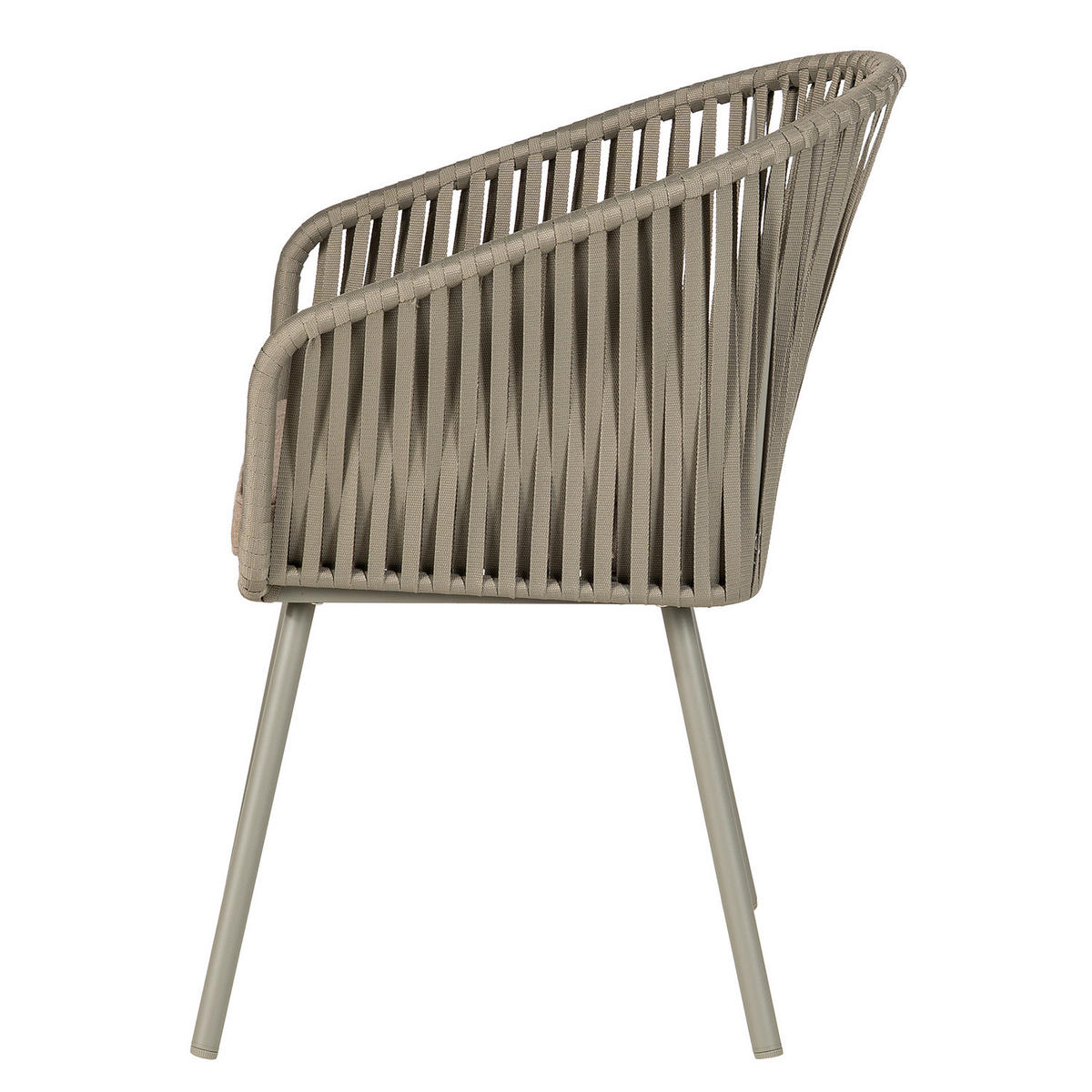 GARTENSTUHL - Stahl / Polyester - 2er-Set - Taupe, Textil/Metall (56/79/62cm) - home24