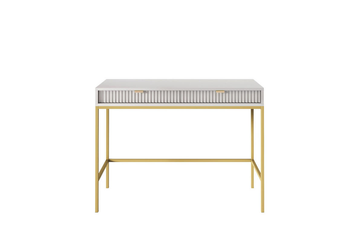 SCHMINKTISCH Kioto in Grau mit Metallbeinen - Goldfarben/Grau, Holzwerkstoff/Metall (50/104/77cm) - Ravio