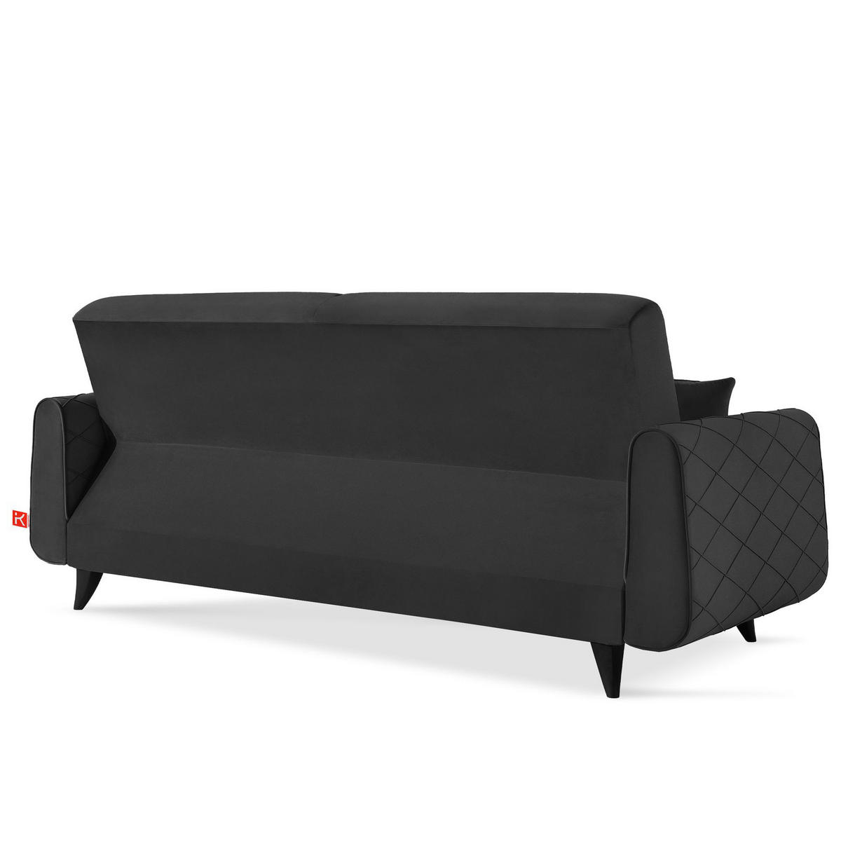 3-SITZER-SOFA GUSTAVO III Sofa 3 Velours, Anthrazit - Anthrazit, Holz/Holzwerkstoff (230/98/98cm) - KONSIMO®