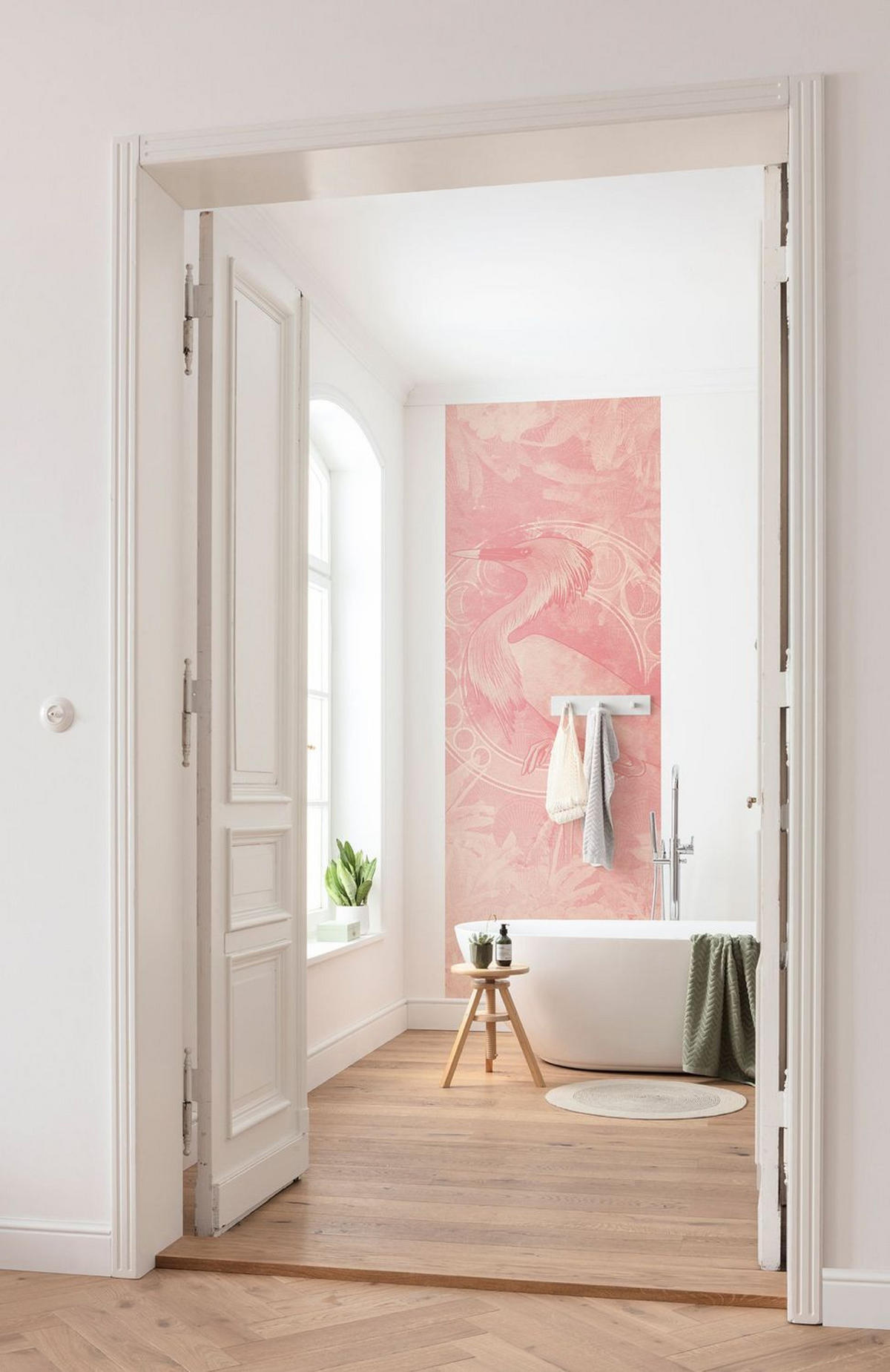 FOTOTAPETE Vogel 100 x 280 cm - Pink, Papier (100/280cm) - Sanders & Sanders