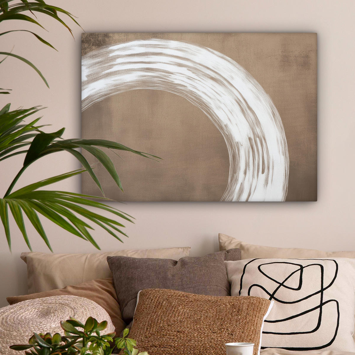 LEINWANDBILD Farbe - Braun - Japandi Wandbilder 80x60 cm - Kupferfarben, Textil (80/60cm) - MuchoWow