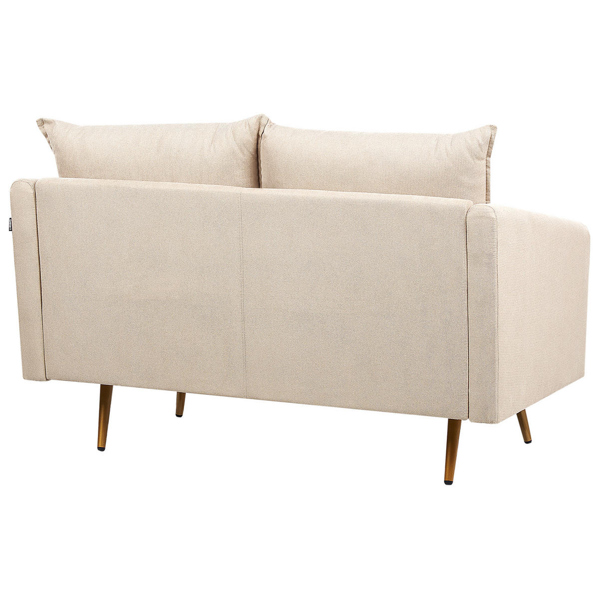 2-SITZER-SOFA Samtstoff beige mit goldenen Beinen Maura - Beige/Goldfarben, Textil (130/83/78cm) - Beliani