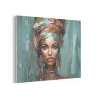 AKUSTIKPANEEL Frau - Kunst - Schmuck - Porträt 100x70 cm - Blaugrau, Textil (100/0.9/70cm) - MuchoWow