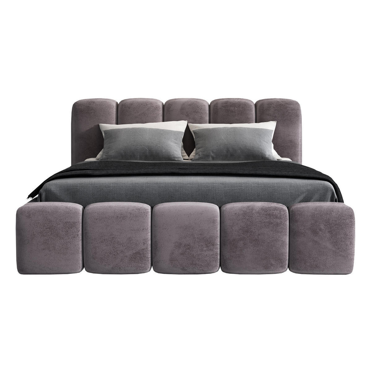 POLSTERBETT SONIC mit Matratze H2 140x200 Grau - Grau, Textil (140/200cm) - A&J MöbelLand