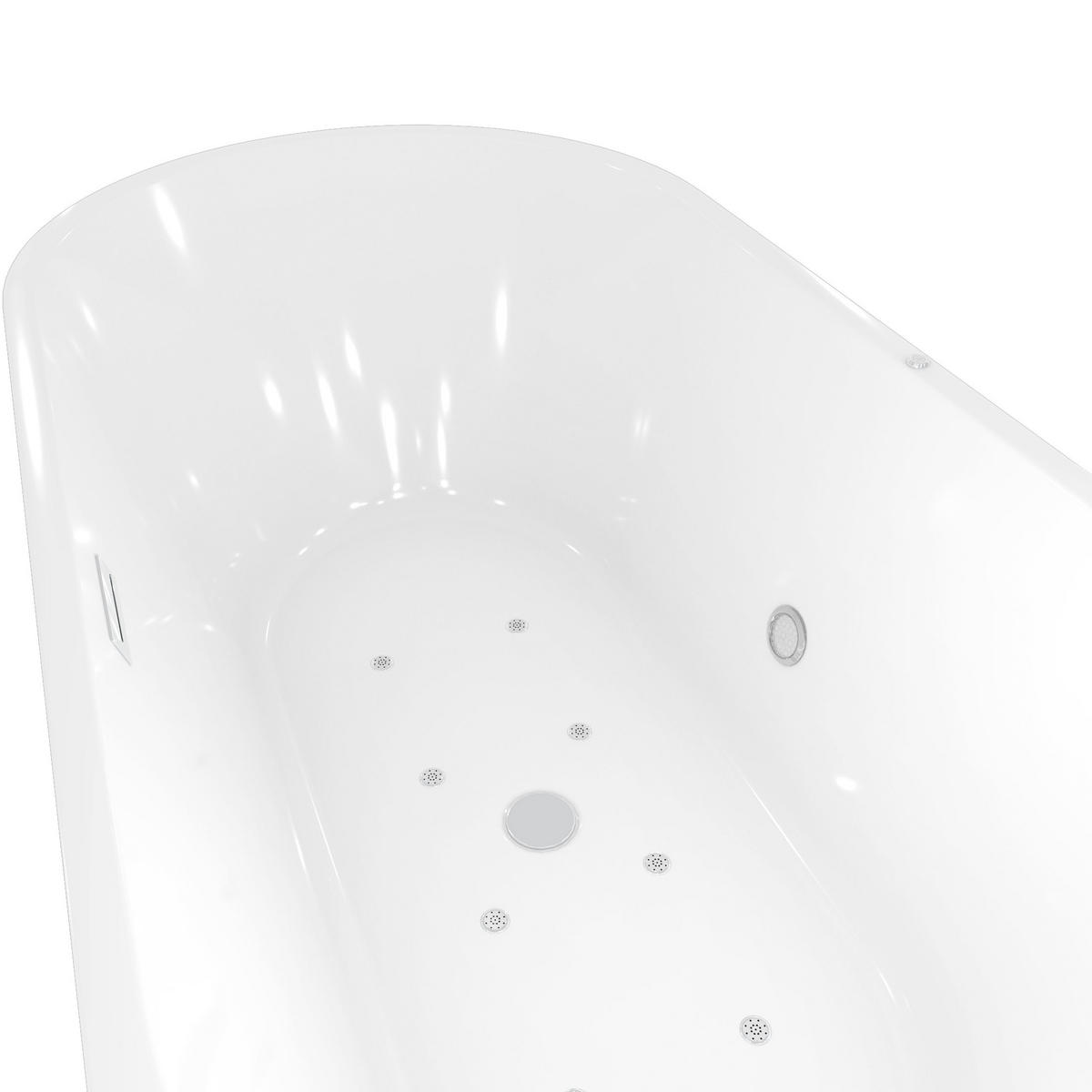 WHIRLPOOL freistehende Badewanne F16 170x80 Luftmassage - Weiß, Glas/Kunststoff (80/58/170cm) - AcquaVapore by Sandra Jentho