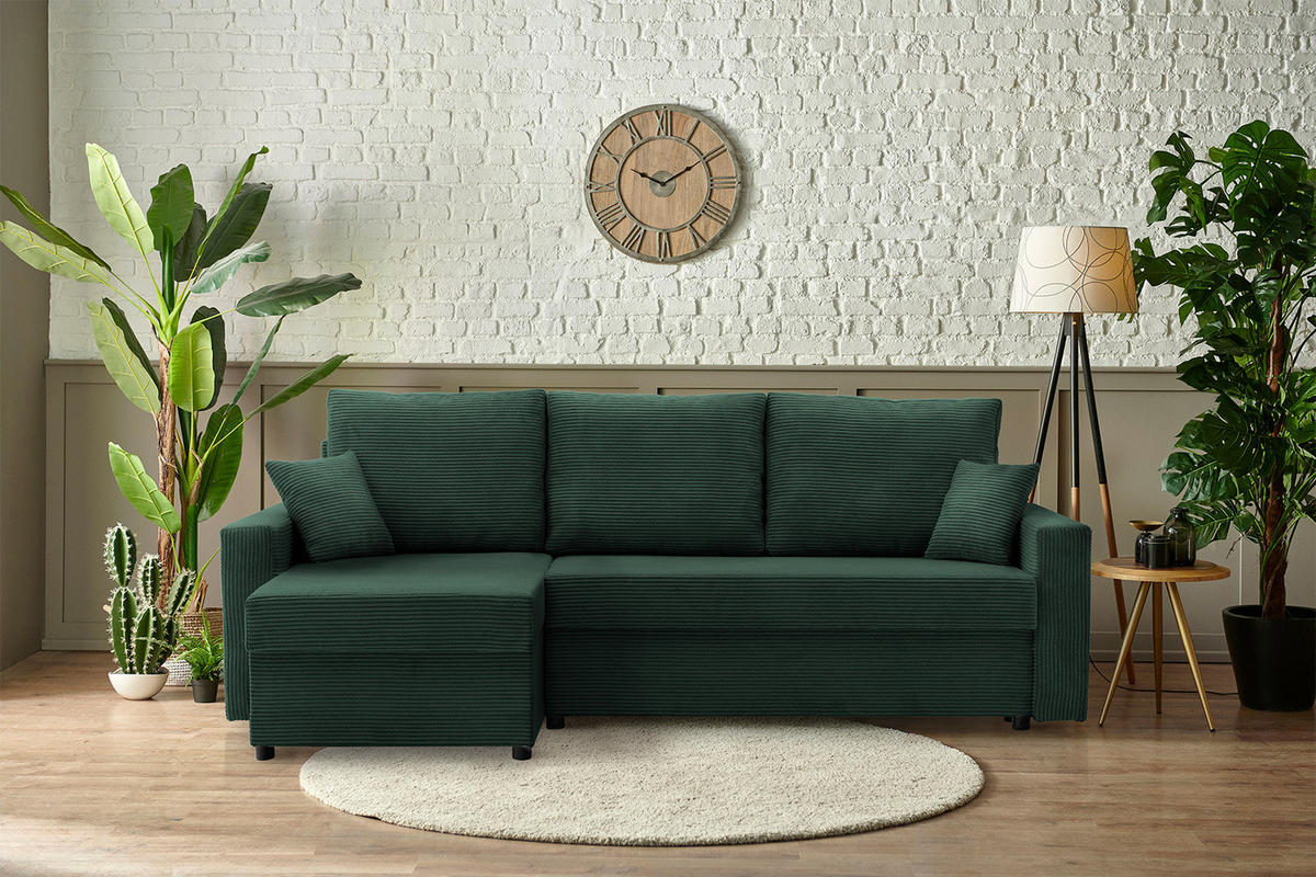 ECKSOFA Neo mit gerader Armlehnen grün - Grün, Textil (231/140cm) - SIMKAM Furniture