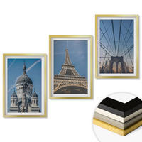 WANDBILDER 3er Set - 40x60 cm Goldrahmen - Ansichten von Gebäuden aus Städten auf der ganzen Welt - Goldfarben, Kunststoff (40/60cm) - ArtPrintCave