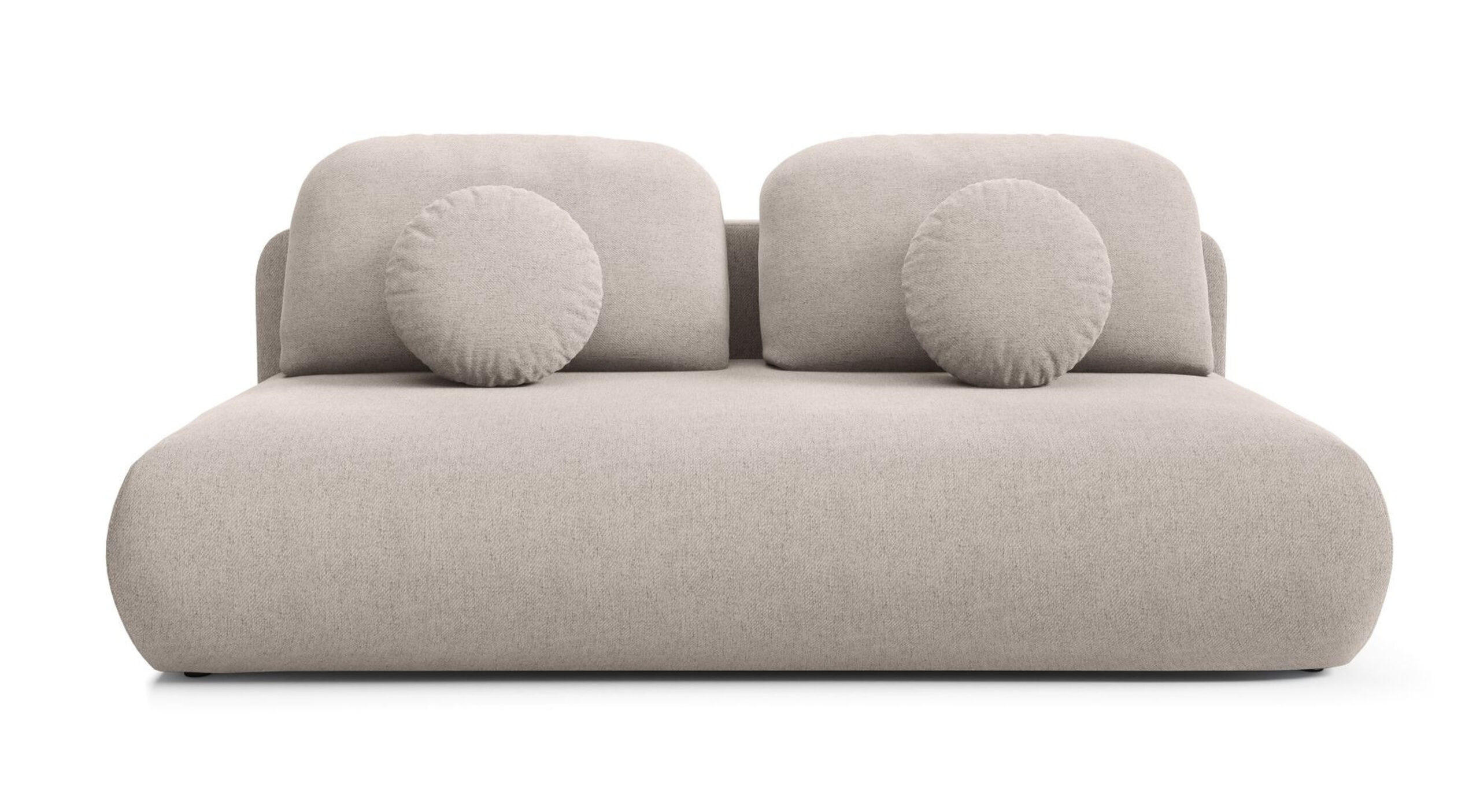 SCHLAFSOFA OTO, Sofa mit Schlaffunktion und Bettkasten, Farbe: Beige, Velourstoff - Beige, Textil (206/90/92cm) - Sepro Meble