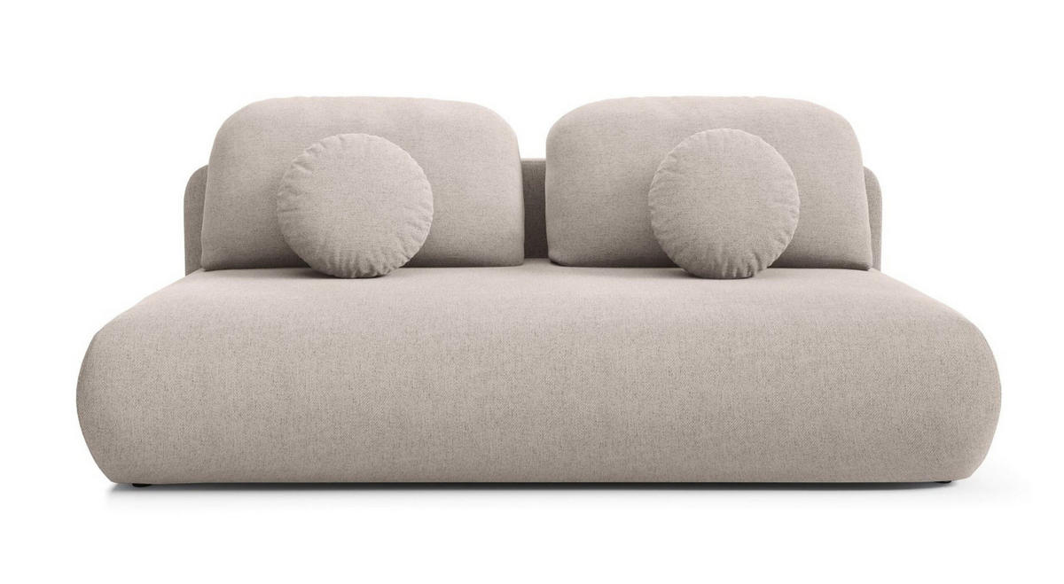 SCHLAFSOFA OTO, Sofa mit Schlaffunktion und Bettkasten, Farbe: Beige, Velourstoff - Beige, Textil (206/90/92cm) - Sepro Meble