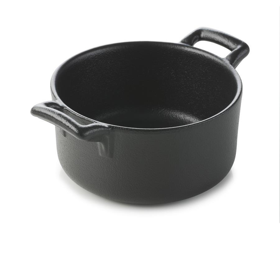 KASSEROLLE OHNE DECKEL 20 cl RUND Gusseisenoptik - Schwarz, Keramik (10/10/5cm) - Revol Porcelaine France