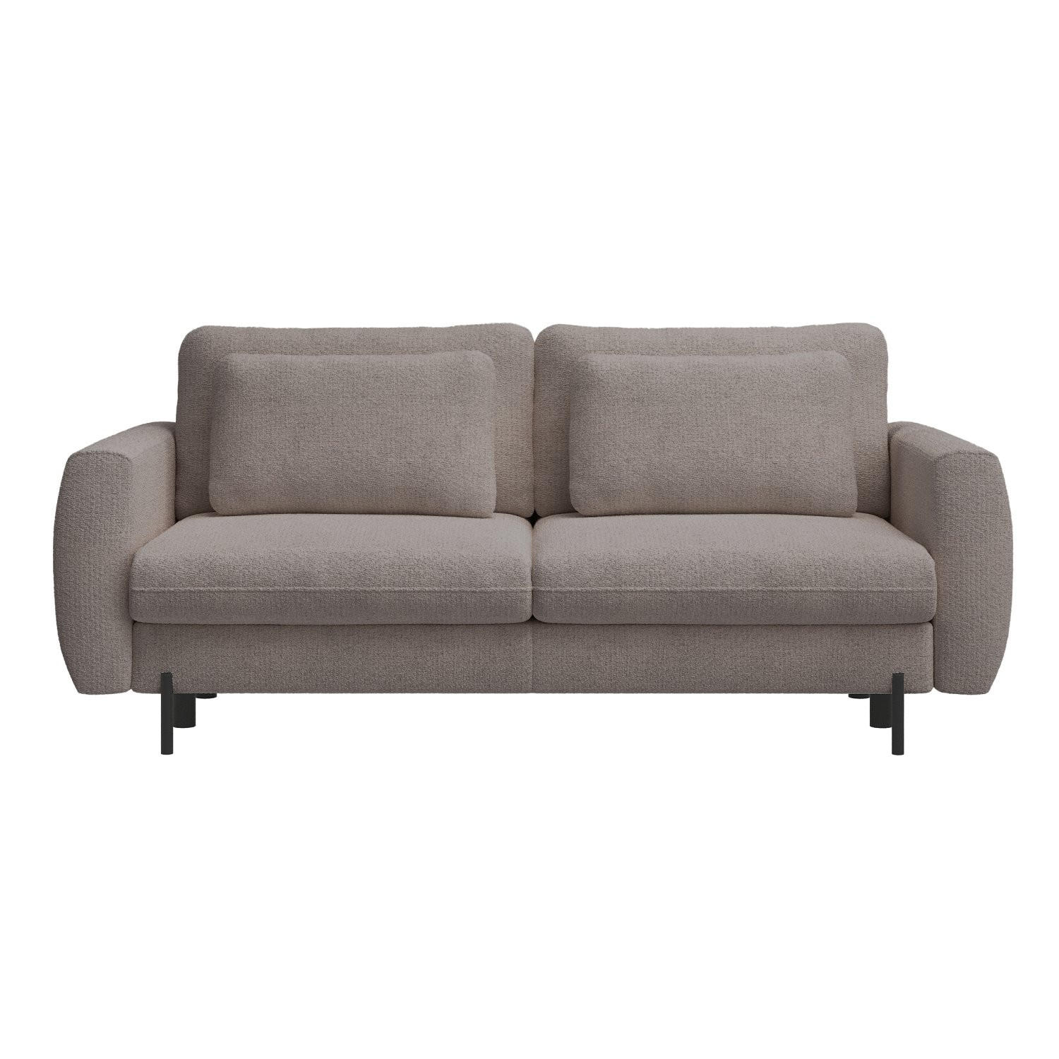 SOFA Rane Beige mit Schlaffunktion - Beige/Schwarz, Textil/Metall (236/90/102cm) - Selsey