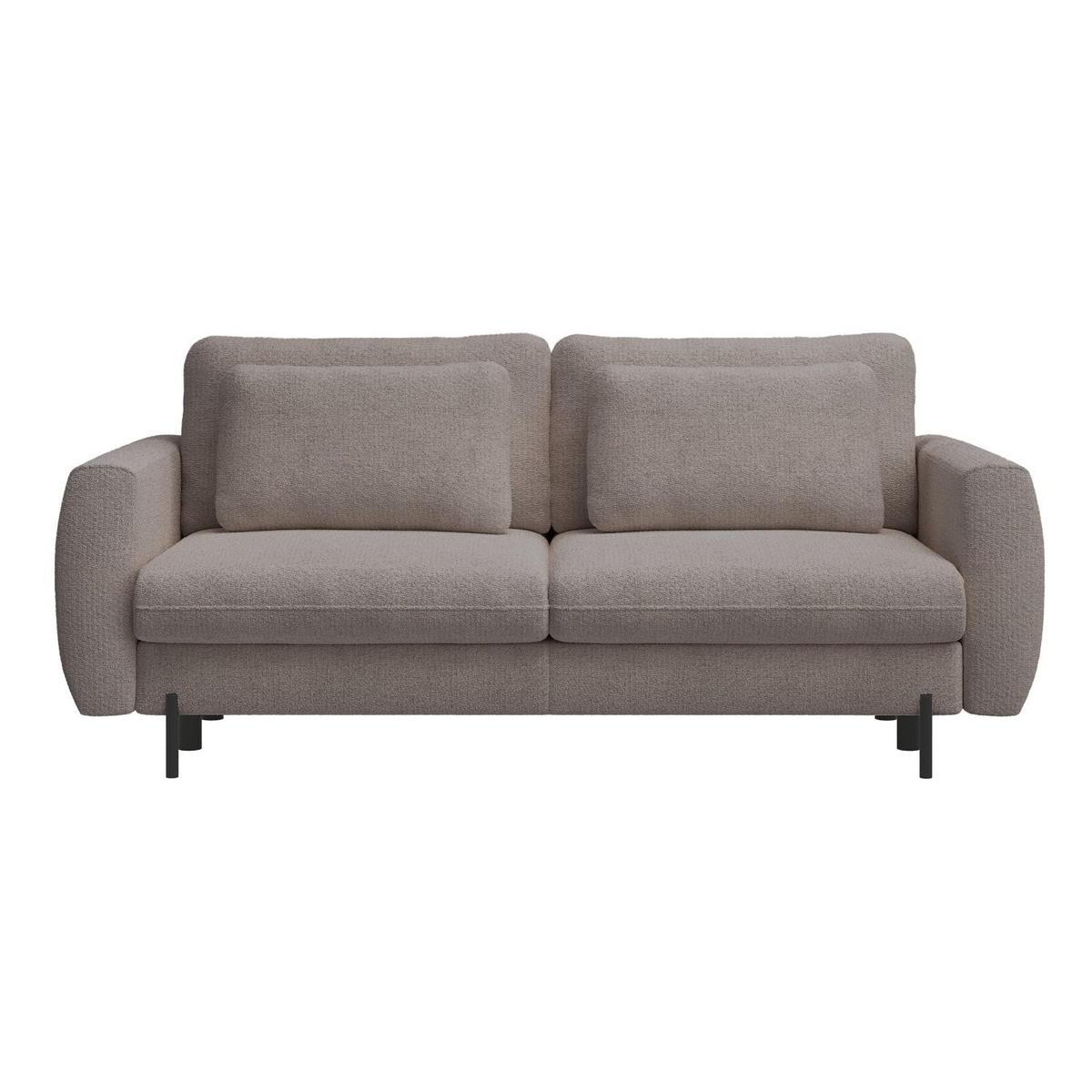 SOFA Rane Beige mit Schlaffunktion - Beige/Schwarz, Textil/Metall (236/90/102cm) - Selsey