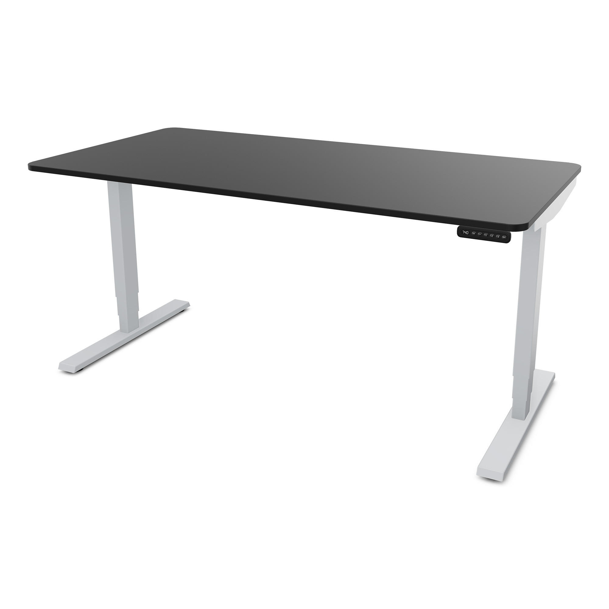 SCHREIBTISCH Elektrisch höhenverstellbarer Schreibtisch Y-Line Curved Schwarz Weißaluminium 180/80/62-127cm - Weiß Hochglanz/Silberfarben, Holzwerkstoff/Metall (80/180/127cm) - ASSMANN