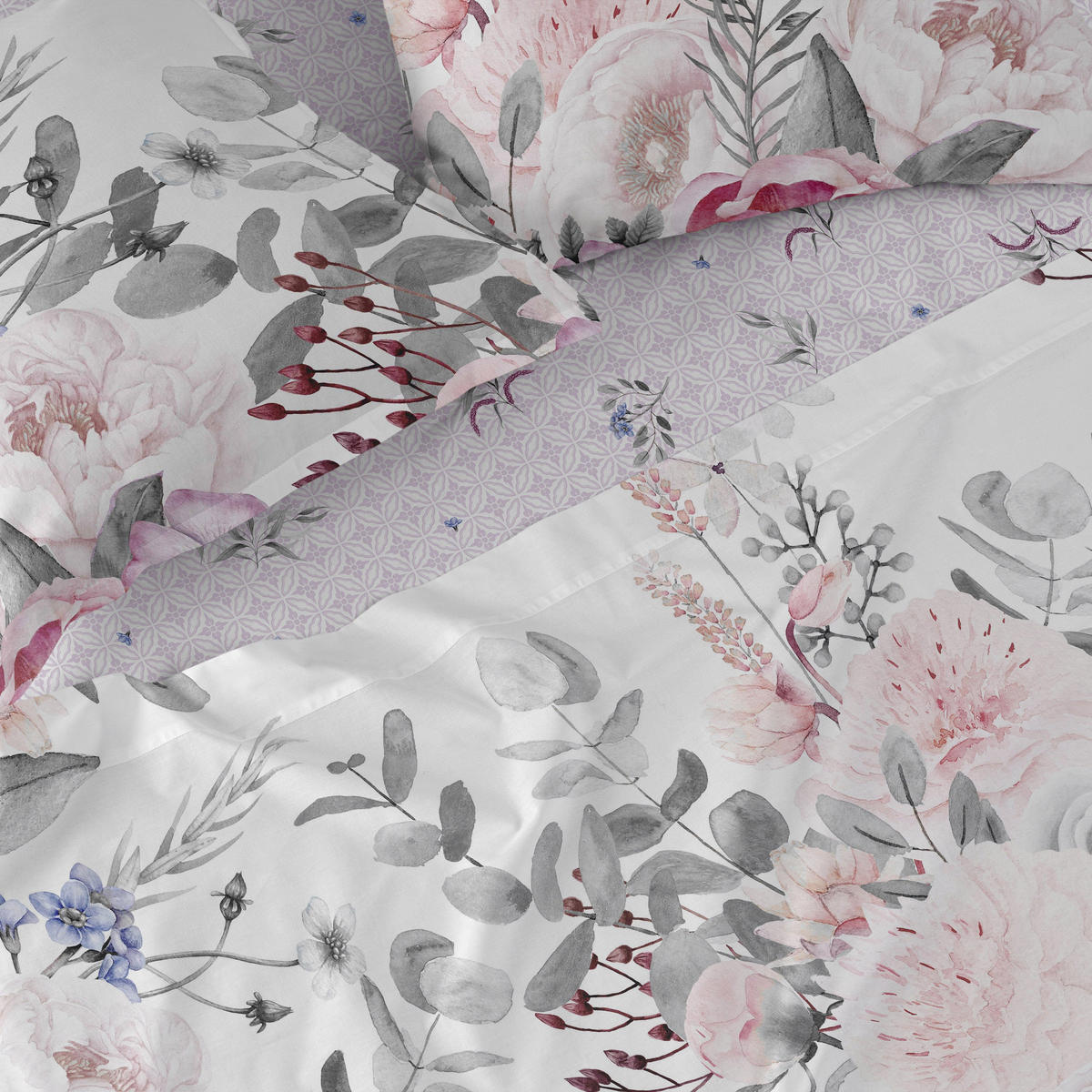 OBERBETTLAKEN delicate bouquet 180x270 cm mehrfarbig - Multicolor, Textil (180/270cm) - Happy Friday