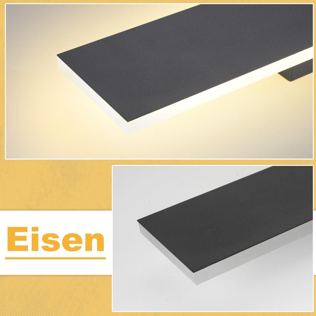 LED WANDLEUCHTE Christine - Schwarz, Metall (100/8/4cm) - Nettlife