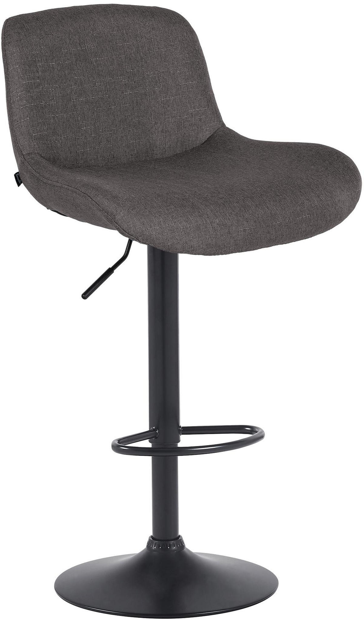 BARHOCKER Stoff dunkelgrau - Dunkelgrau/Schwarz, Textil/Metall (50/85/50cm) - CLP