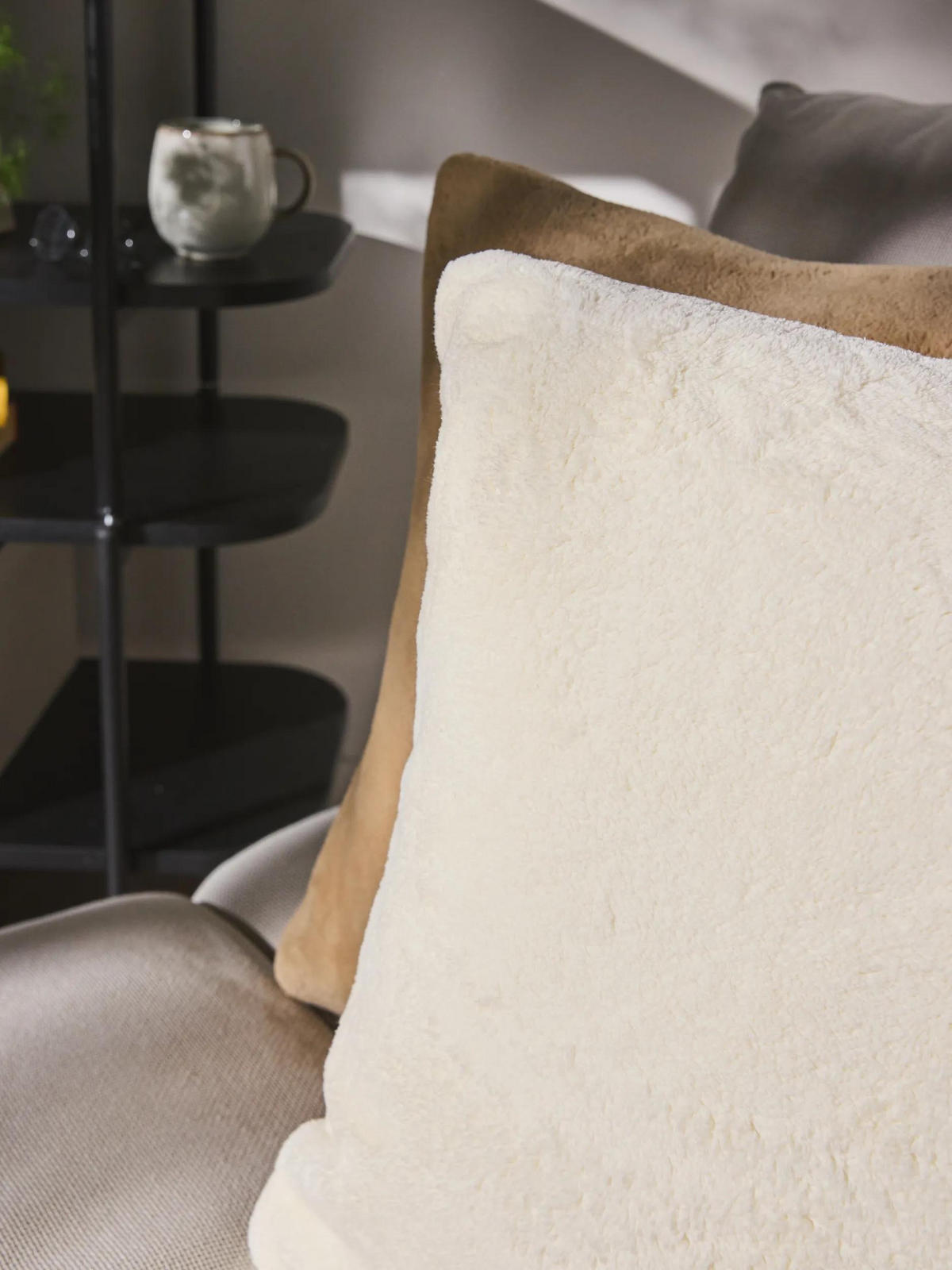 KISSEN Cosi Cream 45/45 cm - Creme, Textil (45/45/15cm) - benuta