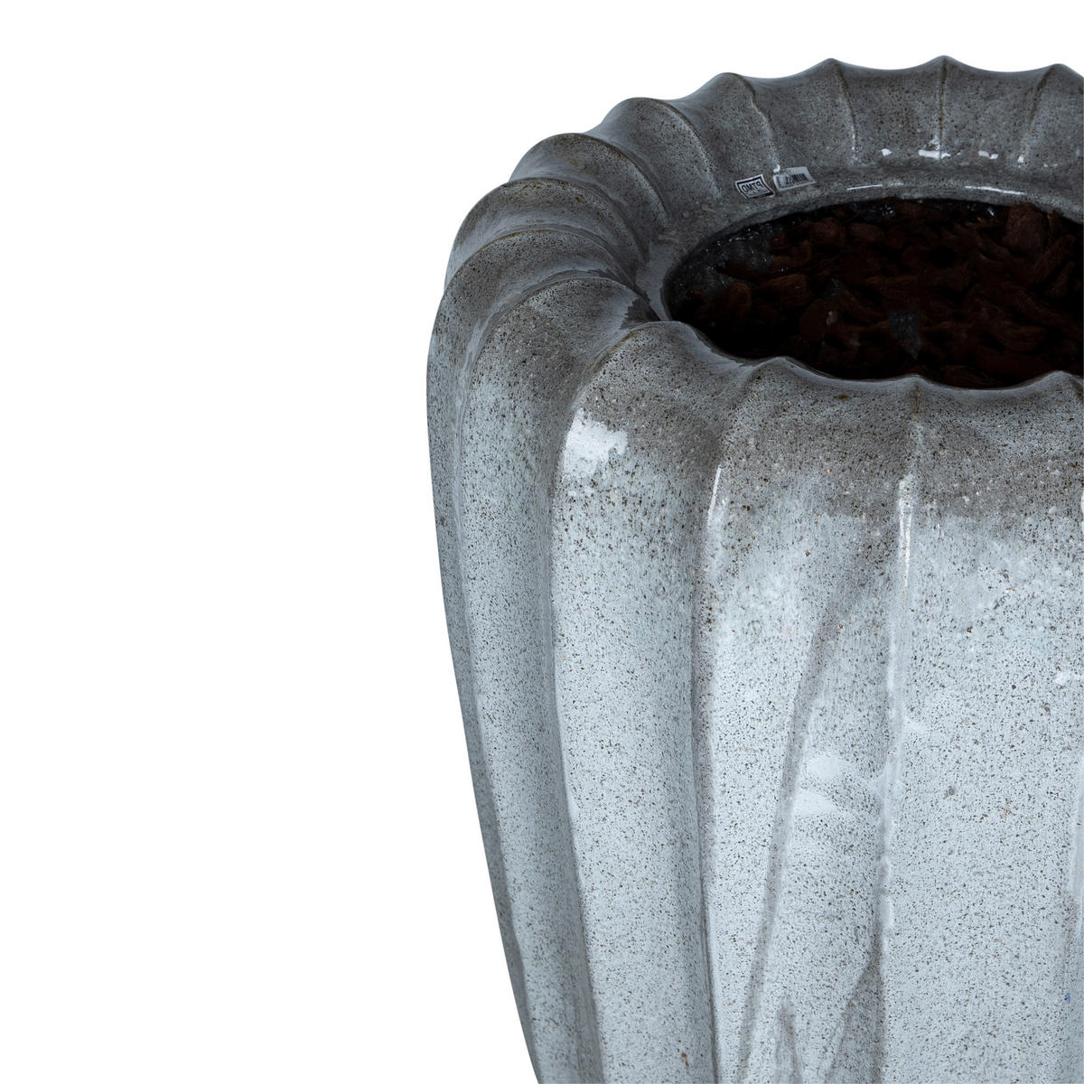 TOPF Linex Weiß 56/56/105cm - Weiß, Keramik (105cm) - PTMD Collection