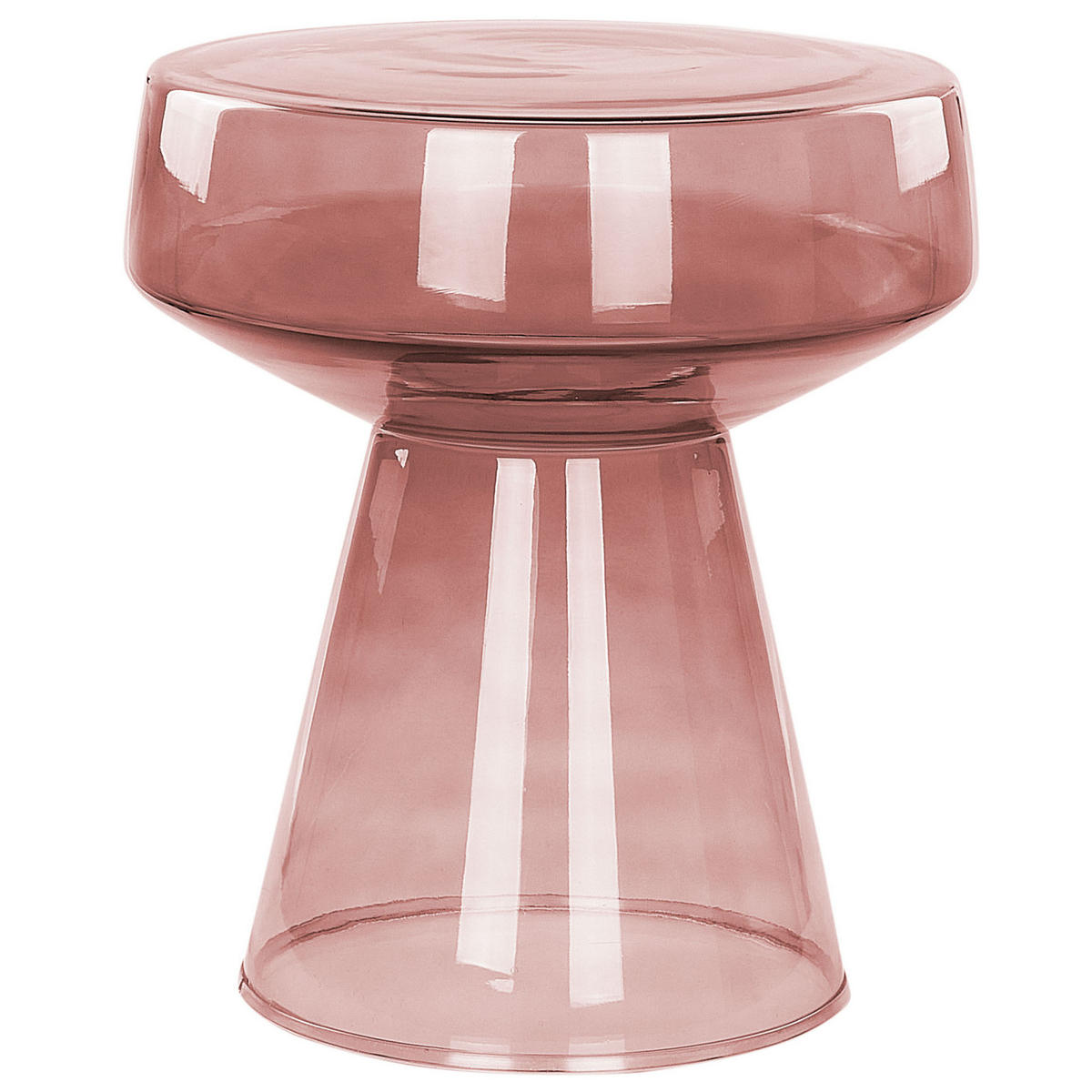 BEISTELLTISCH Rauchglas dunkelrot rund 37 cm Laguna - Rot, Glas (37/37/43cm) - Beliani