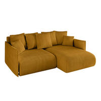 ECKSOFA Ottomane rechts ONESK-L 216x177x72 Senfgelb Cord - Currygelb, Holzwerkstoff/Kunststoff (177/216cm) - ALTDECOR