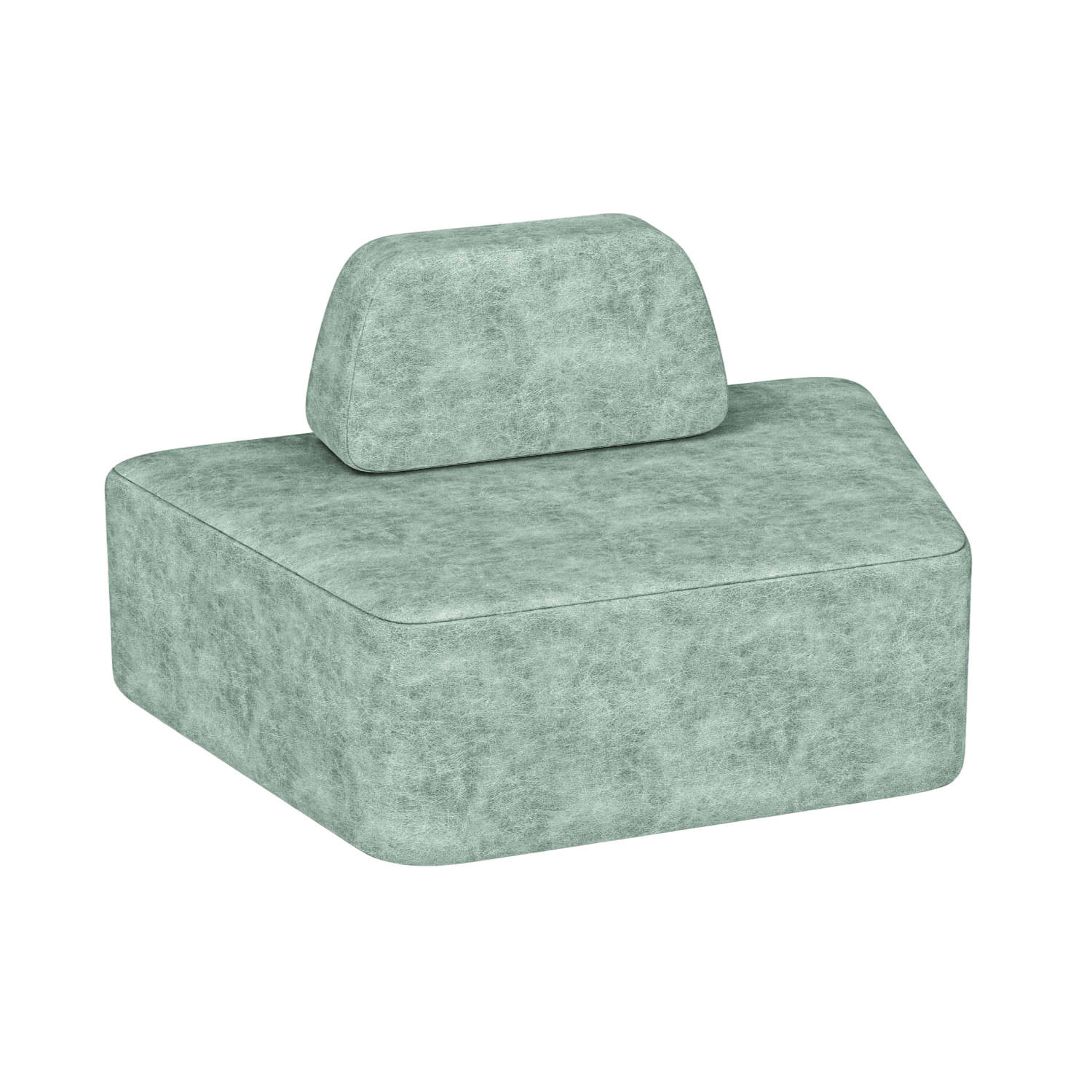 SOFA modulares Sofa trapezförmig Grün - Hellgrün, Textil (116/68/80cm) - Vercart