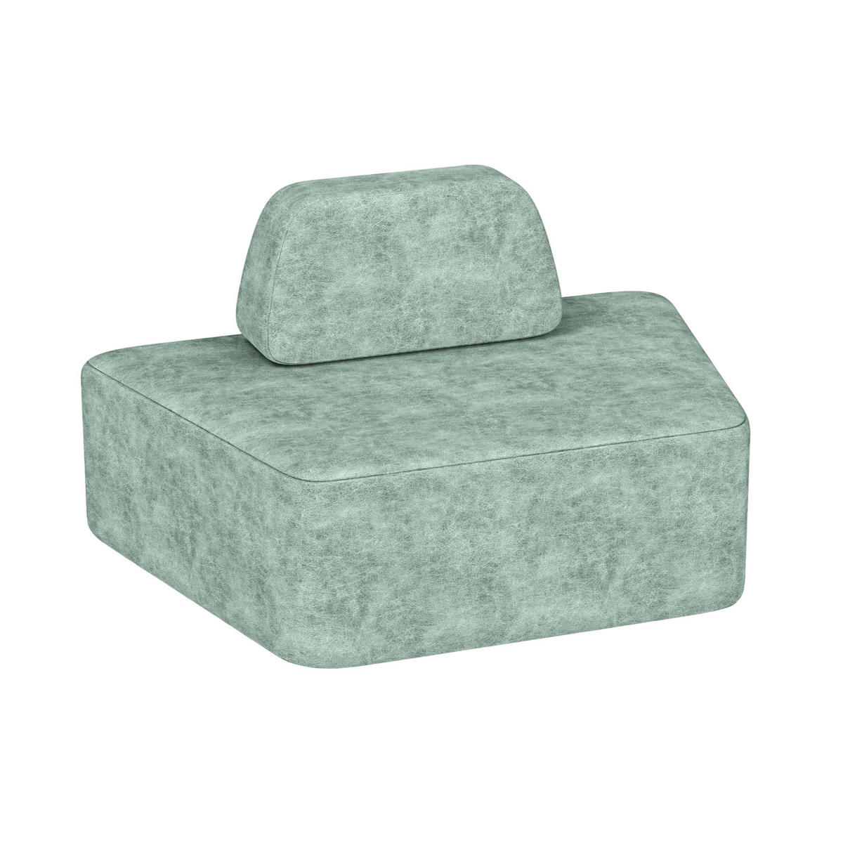 SOFA modulares Sofa trapezförmig Grün - Hellgrün, Textil (116/68/80cm) - Vercart