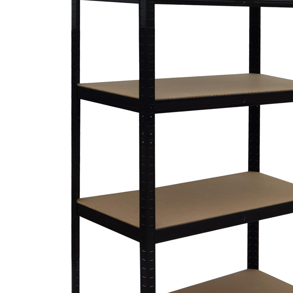 SCHWERLASTREGAL Schwarz Braun 5 Böden 60x90x200 cm - Multicolor, Holzwerkstoff/Kunststoff (90/200/60cm) - Relaxdays