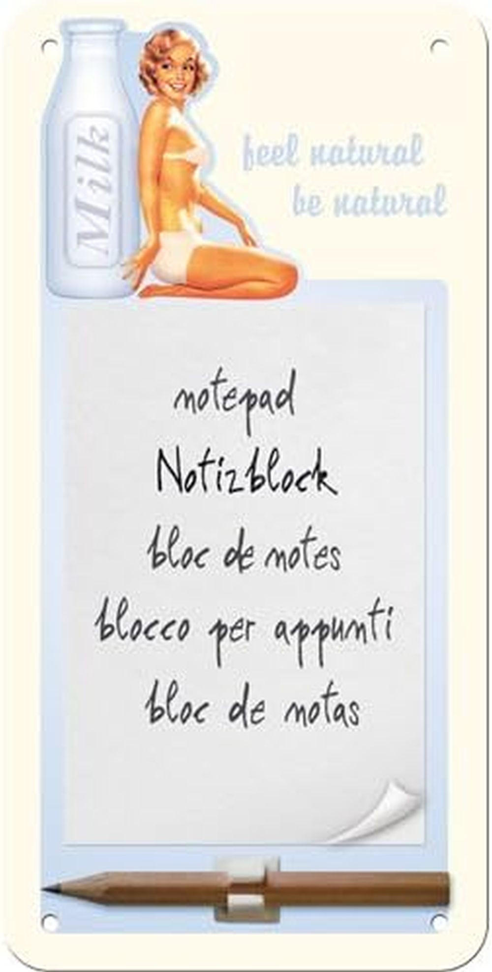 NOTIZBLOCKSCHILD Natural - Multicolor, Metall (10/1/0.9cm) - Nostalgic-Art