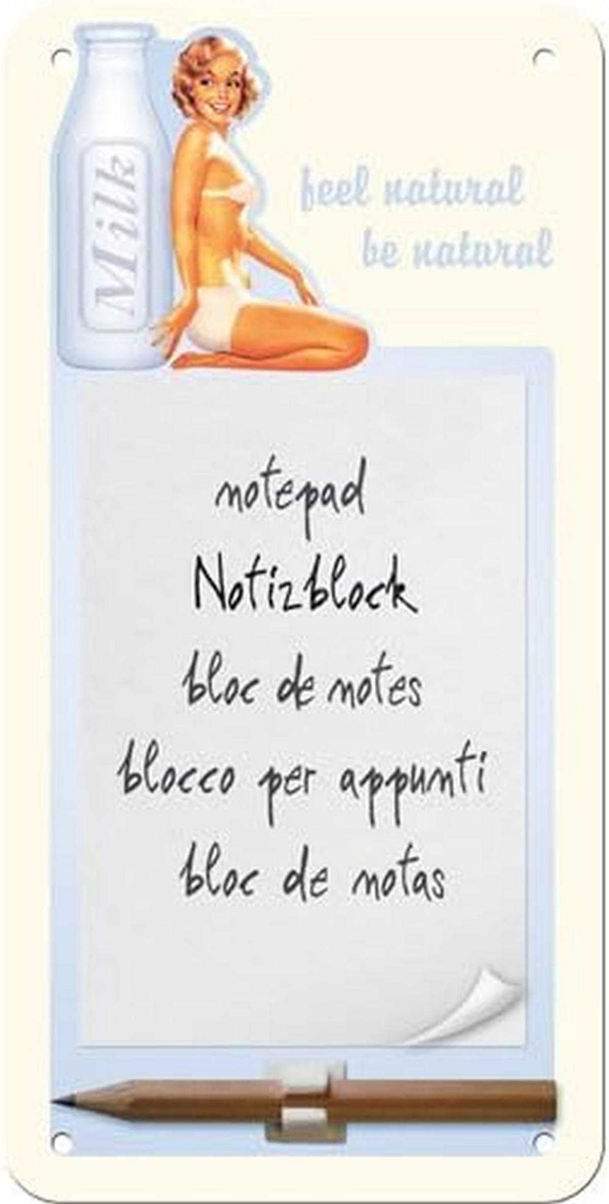NOTIZBLOCKSCHILD Natural - Multicolor, Metall (10/1/0.9cm) - Nostalgic-Art