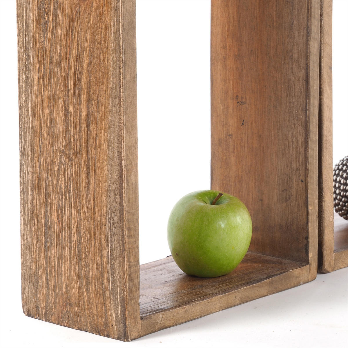 WANDREGAL-SET CUBEN 3-tlg Recyclingholz massiv, 3 Größen 01 natur-vintage - Naturfarben, Holz (40/50/11cm) - DESIGN DELIGHTS