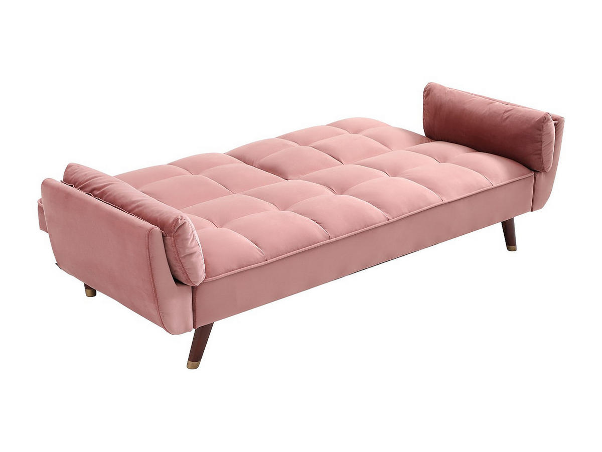 SCHLAFSOFA - 3 Personen - samt - rosa Gulcan - Pink, Textil (211/82/90cm) - Vente-Unique