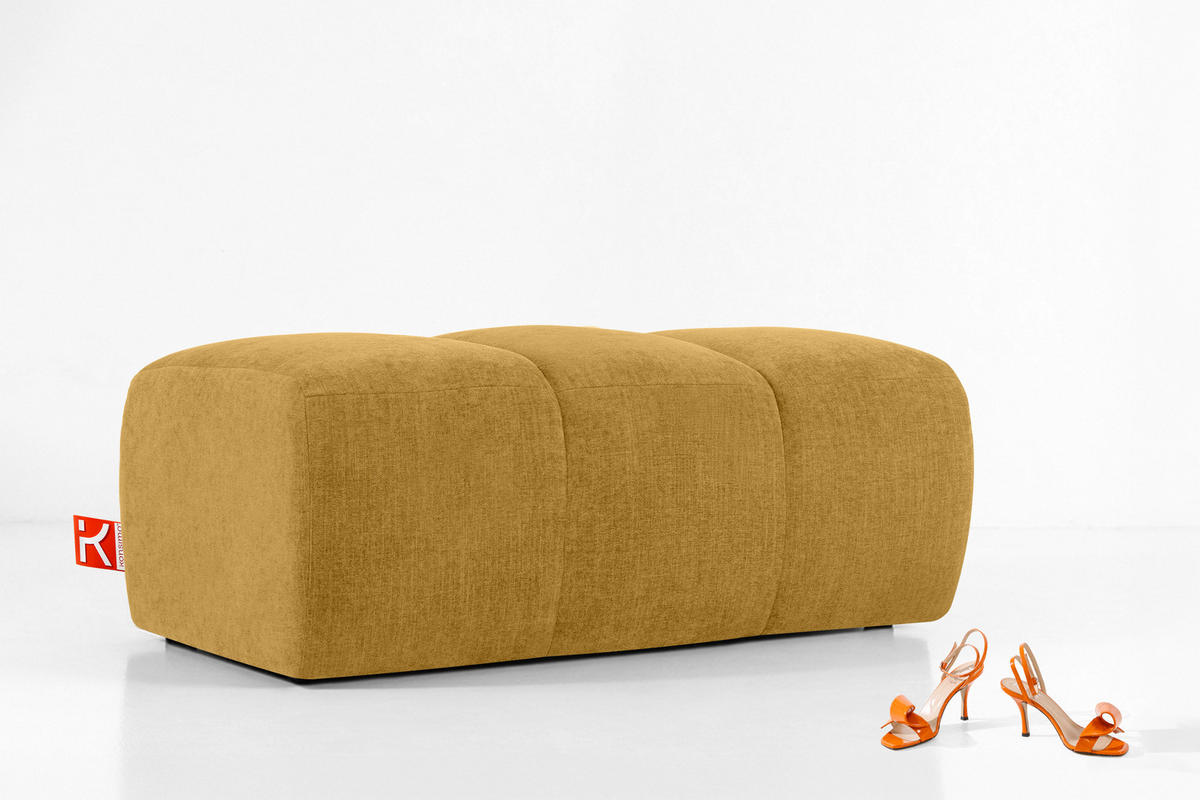 SITZHOCKER FLAVA, Honigfarben - Honig, Holz/Holzwerkstoff (123/47/70cm) - KONSIMO®