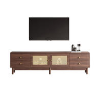 TV-SCHRANK 180/35/44 cm braun Spanplatte mit Rattantüren und 4 Schubladen - Rotbraun, Holzwerkstoff (180/44/35cm) - OKWISH