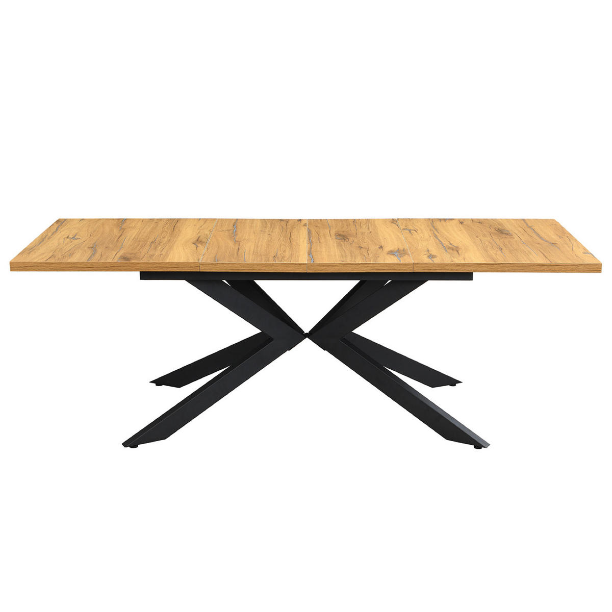 AUSZIEHTISCH MALTEK 140-220/90/76 cm - Schwarz/Braun, Metall (90/140/76cm) - DUBI Möbel